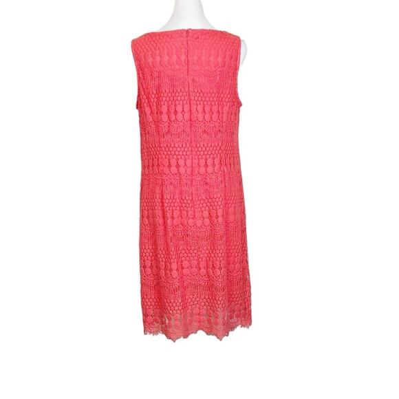 Ronni Nicole Dress Womens Size 6 Coral Lined Lace Sheath Sleeveless Delicate - Picture 3 of 7